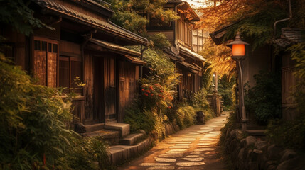Fototapeta na wymiar Village in Kyoto 04 Generative AI