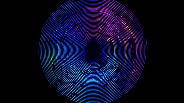 Illustration design digital background light abstract space circle
