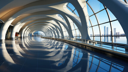 Interior modern style of airport architecture , Design and decoration  with blank empty space