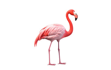 Attractive Pink Flamingo 3D Cartoon Render Isolated on Transparent Background PNG.