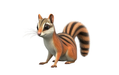 Beautiful Brown Numbat 3D Cartoon Render Isolated on Transparent Background PNG.
