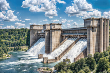 Fototapeta na wymiar Hydroelectricity in a pristine landscape