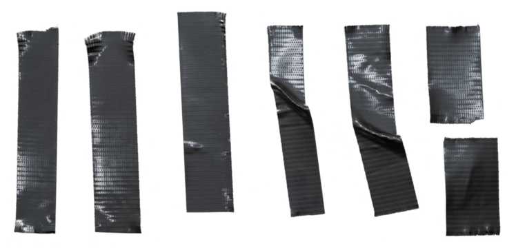 different metallic sticky teared sticker isolated, png poster sticker assets.