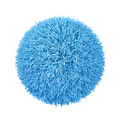 Blue shaggy stress ball isolated on white. Clipping path included