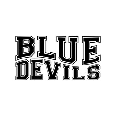 Blue Devils Vector Design on White Background