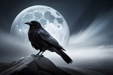 crow on the moon