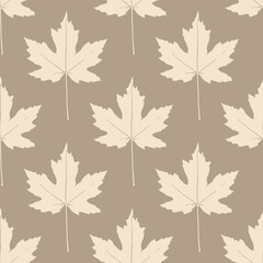 Autumn leaves seamless pattern. Floral wrapping texture. Plant wallpaper design in brown colors.