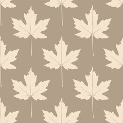 Autumn leaves seamless pattern. Floral wrapping texture. Plant wallpaper design in brown colors.