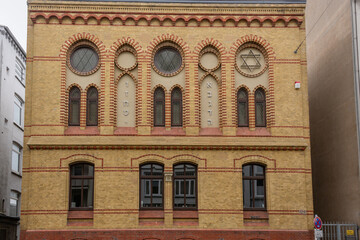 Fassade der Synagoge der Jüdischen Gemeinde in der Waitzstraße in Kiel