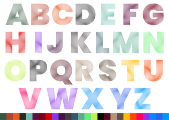 Wave line text effect editable vector alphabet set