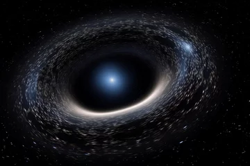 Foto auf Acrylglas Antireflex Black hole space nature. Astronomy cosmos science of planets nebula. Generate Ai © nsit0108