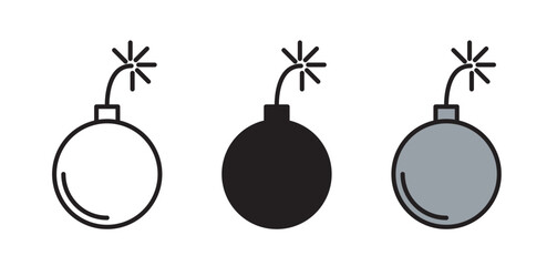 Bomb  thin line vector icon illustration