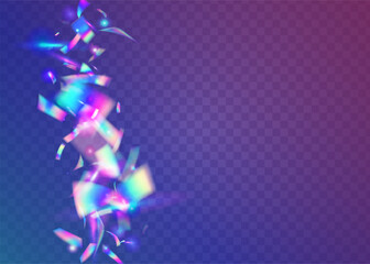 Neon Glitter. Blur Flare. Fantasy Foil. Bright Art. Rainbow Confetti. Glitch Effect. Metal Colorful Template. Purple Party Tinsel. Blue Neon Glitter