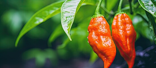 Plant the bhut jolokia pepper in your garden It is one of the hottest in the world With copyspace for text
