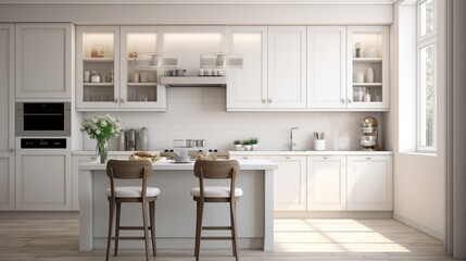 modern kitchen interior with kitchen generated by AI - obrazy, fototapety, plakaty