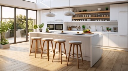 Fototapeta na wymiar modern kitchen interior generated by AI