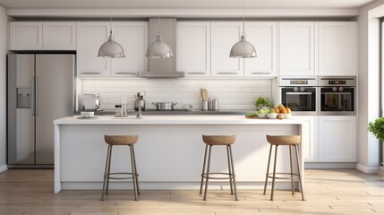 Fototapeta na wymiar modern kitchen interior generated by AI