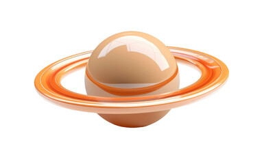 Amazing Beautiful Futuristic Planets Ring 3D Icon Object Isolated on Transparent Background PNG.