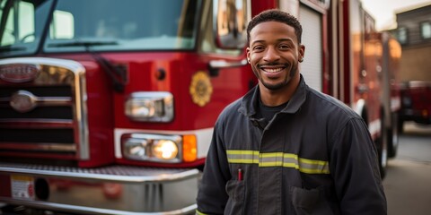 Brave and Ready: Stock Images of Firefighters in Action - obrazy, fototapety, plakaty