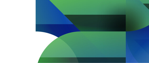 Geometric fusion - abstract harmony of triangles and circles in minimalist background design. Shapes and lines design for wallpaper, banner, background, landing page, wall art, invitation, prints