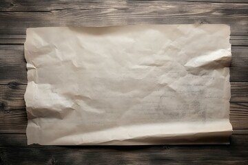 Old parchment paper sheet. Piece of discolored parchment paper roll. Generate ai
