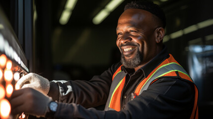 Safety First: A trucker performing a safety check before hitting the road, highlighting the commitment to safe transport.