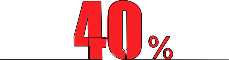 40 percent line drawing, vector sketch