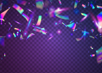 Hologram Glare. Luxury Art. Retro Banner. Glamour Foil. Shiny Celebrate Serpentine. Falling Effect. Purple Disco Confetti. Neon Glitter. Blue Hologram Glare