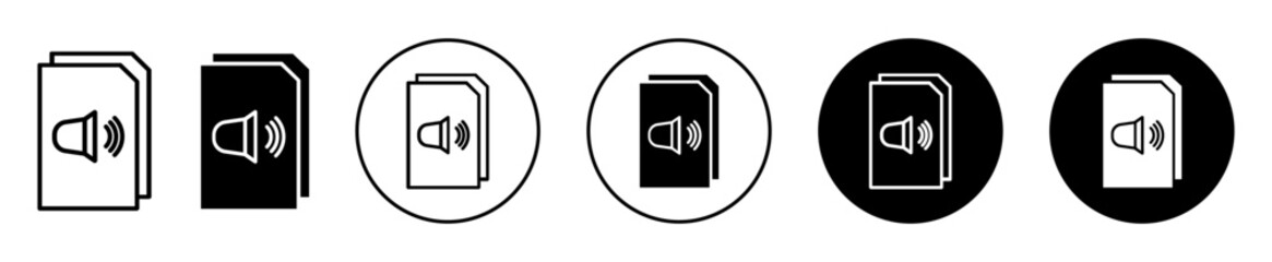 Audio file icon. Mp3 audio file format symbol set. listen audio multimedia tune vector sign. Mp3 audio tone line logo - obrazy, fototapety, plakaty