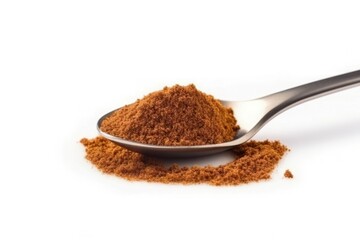 Spoonful chicory powder. Root extract for coffee substitution beverage. Generate ai