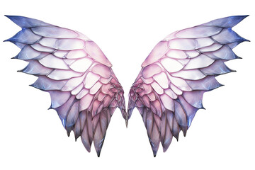 Fototapeta premium colorful iridescent butterfly elf fantasy fairy wings on transparent background