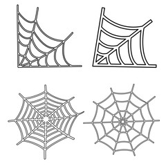 illustration of a spider web. Abstract spider web for web backdrop design grunge texture. set of icons. Spider web hand drawn cobweb. stock illustration. Spider and Cobweb Logo Vector Icons