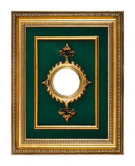 Rectangular empty wooden and gold gilded ornamental frame