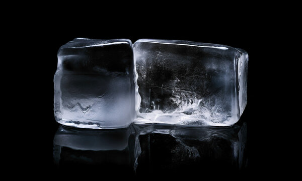 PSD ice cubes on black background