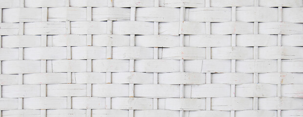 Rattan wicker texture with handmade traditional and dry branches, wicker white texture background