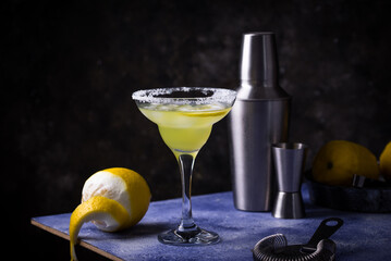 Lemon citrus Margarita or Martini cocktail
