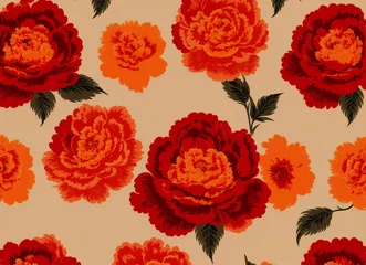 Behang Floral pattern. Enchanting Blooms. A Captivating Floral Pattern Background. Generative AI © Pavlo