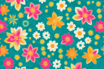 Fototapeta na wymiar Floral pattern. Enchanting Blooms. A Captivating Floral Pattern Background. Generative AI
