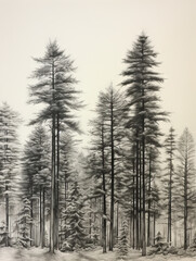 Forest pencil sketch