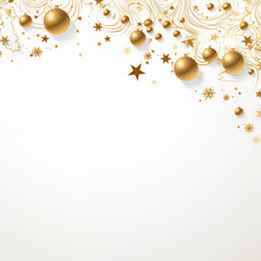 Naklejka na ściany i meble Luxury christmas card with copy space for your design. Christmas background. Illustration. white and golden tone. Generative AI