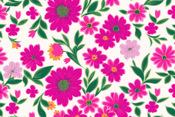 Floral pattern. Enchanting Blooms. A Captivating Floral Pattern Background. Generative AI