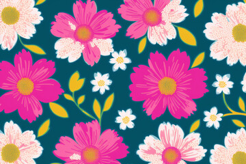 Floral pattern. Enchanting Blooms. A Captivating Floral Pattern Background. Generative AI