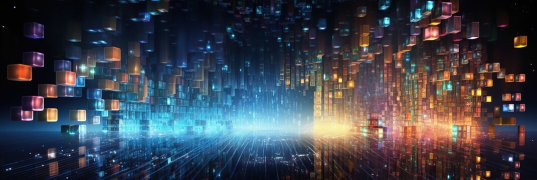 banner Software and Web Developer Programming Code digital background , Binary Abstract Computer Script, Program Developing blue neon light.