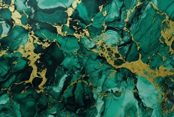 Luxury green gold marble texture background. generative ai