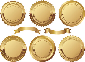 高級感のあるエンブレム6種セット　ゴールド