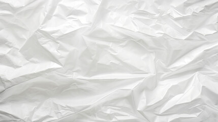 Fototapeta premium Transparent white glossy wrinkled plastic texture. Crumpled thin plastic backdrop. Generative AI
