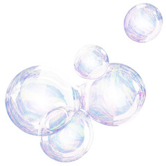 Graphic bubbles illustration, 3d soap bubble clipart, realistic soap bubbles object
