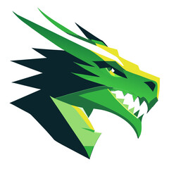 Dragon head profile, dragon vector image