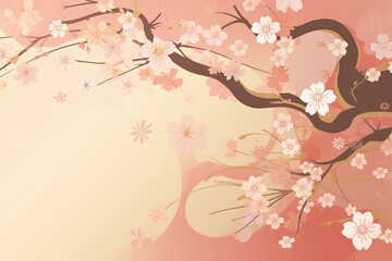 Vertical background material with a splendid Japanese-style cherry blossom. Generative AI