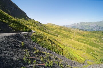 The Bernese Oberland in Switzerland, landscape from the hiking trail 